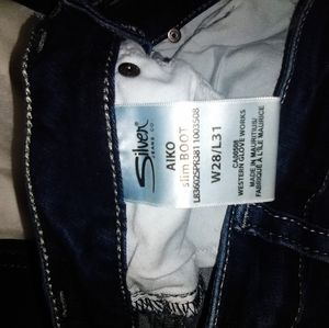 Women's W28/L31 slim boot Silver jeans